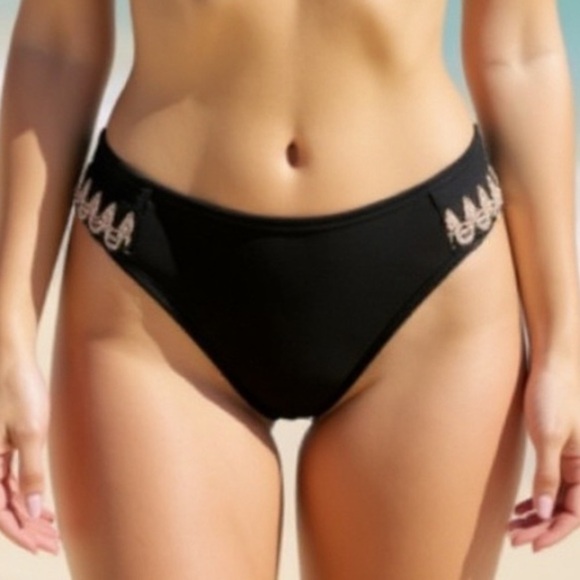 NEW BECCA  Bikini Bottom with Lace Trim - Picture 1 of 7